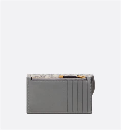 Saddle Cosmos Zipped Card Holder Gray Dior Oblique Jacquard.